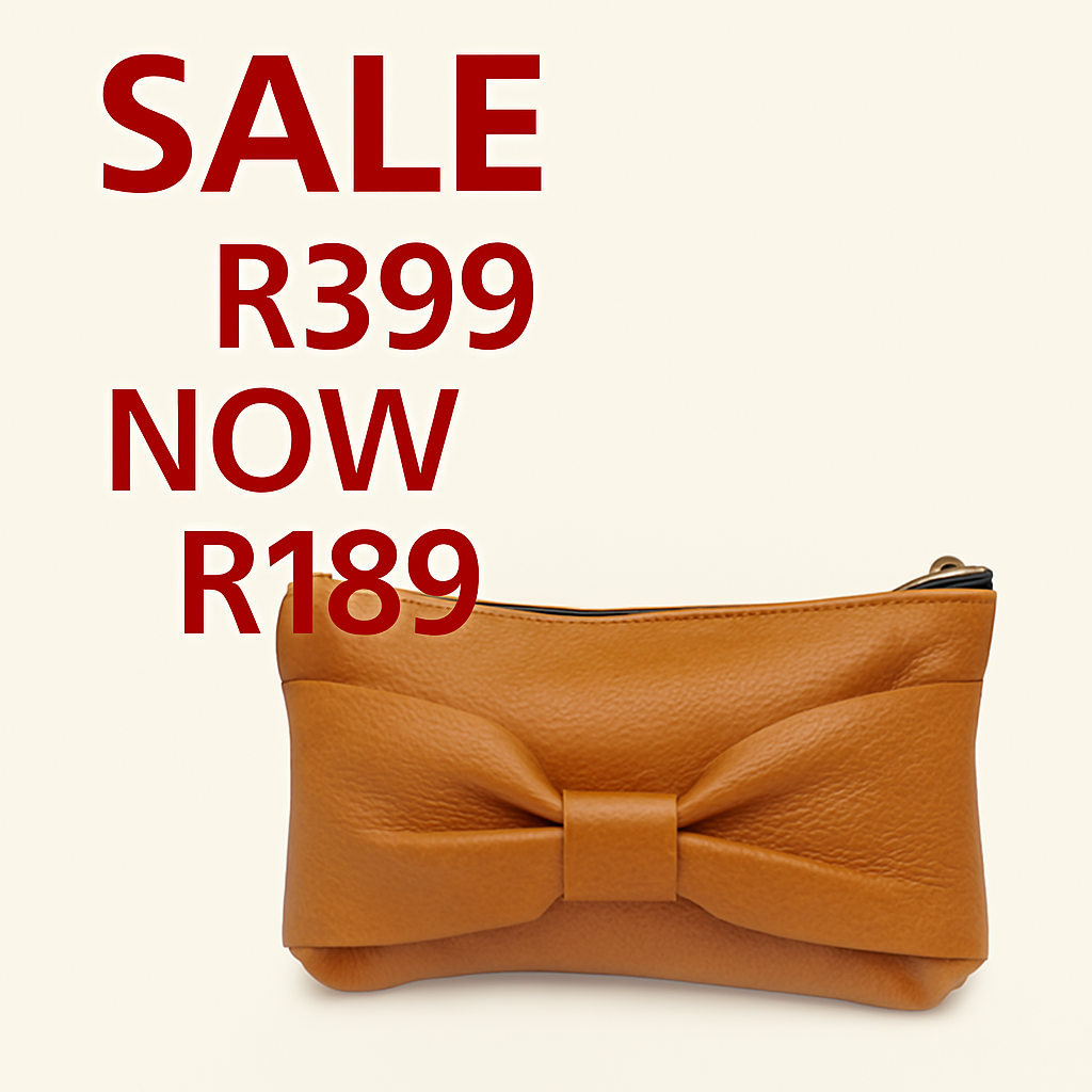 Bow Leather Make Up Bags