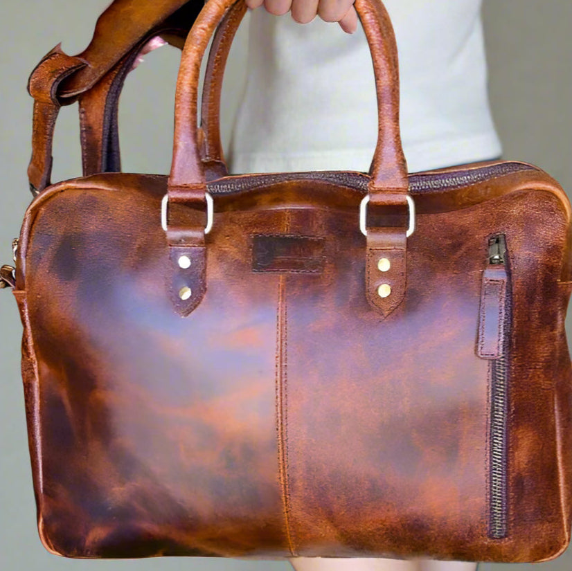 Capri Classic Leather Laptop Bag