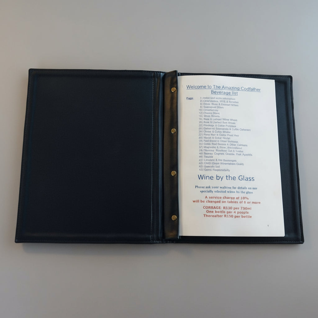 A4 Menu Book cover