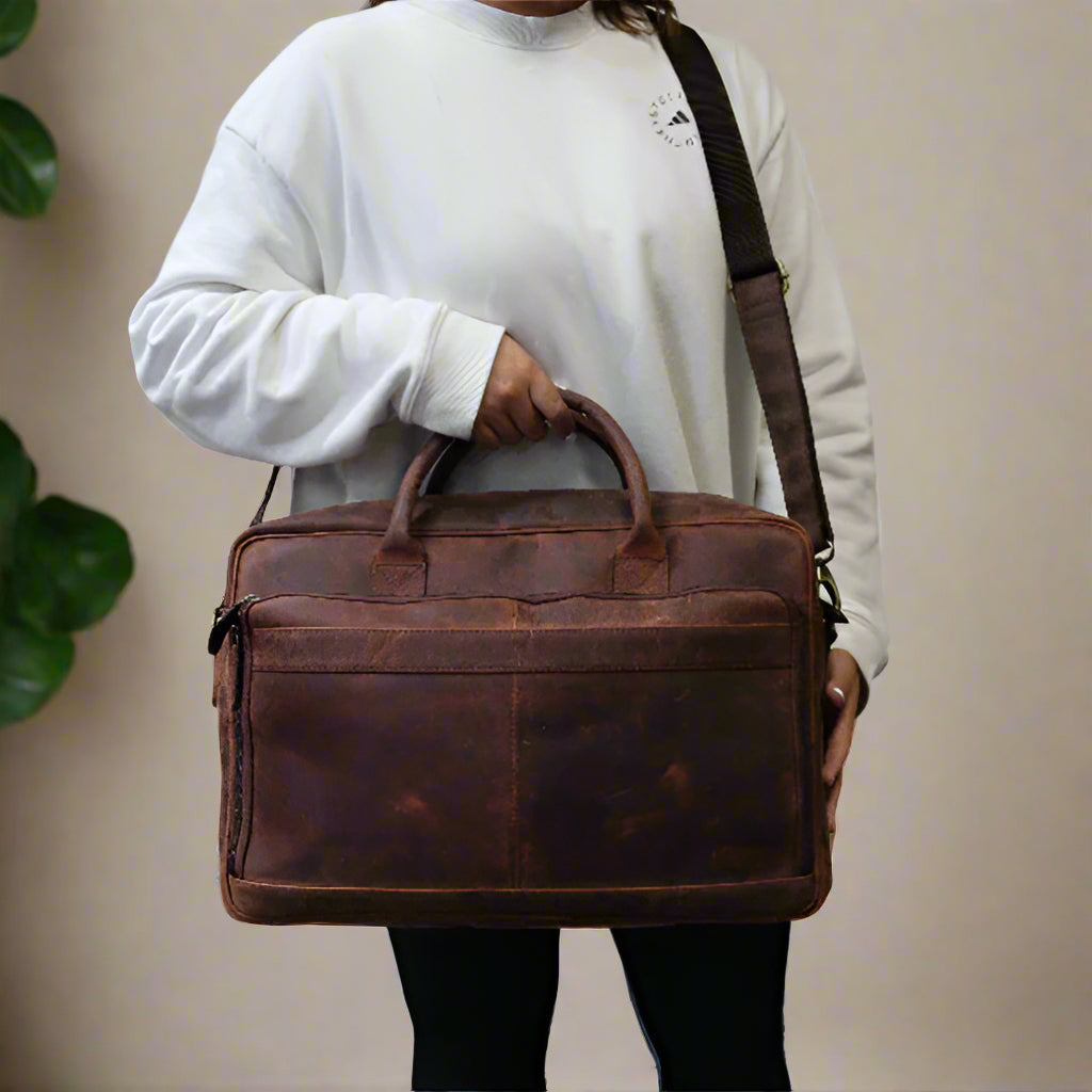 Coral Cove Leather Laptop Bag