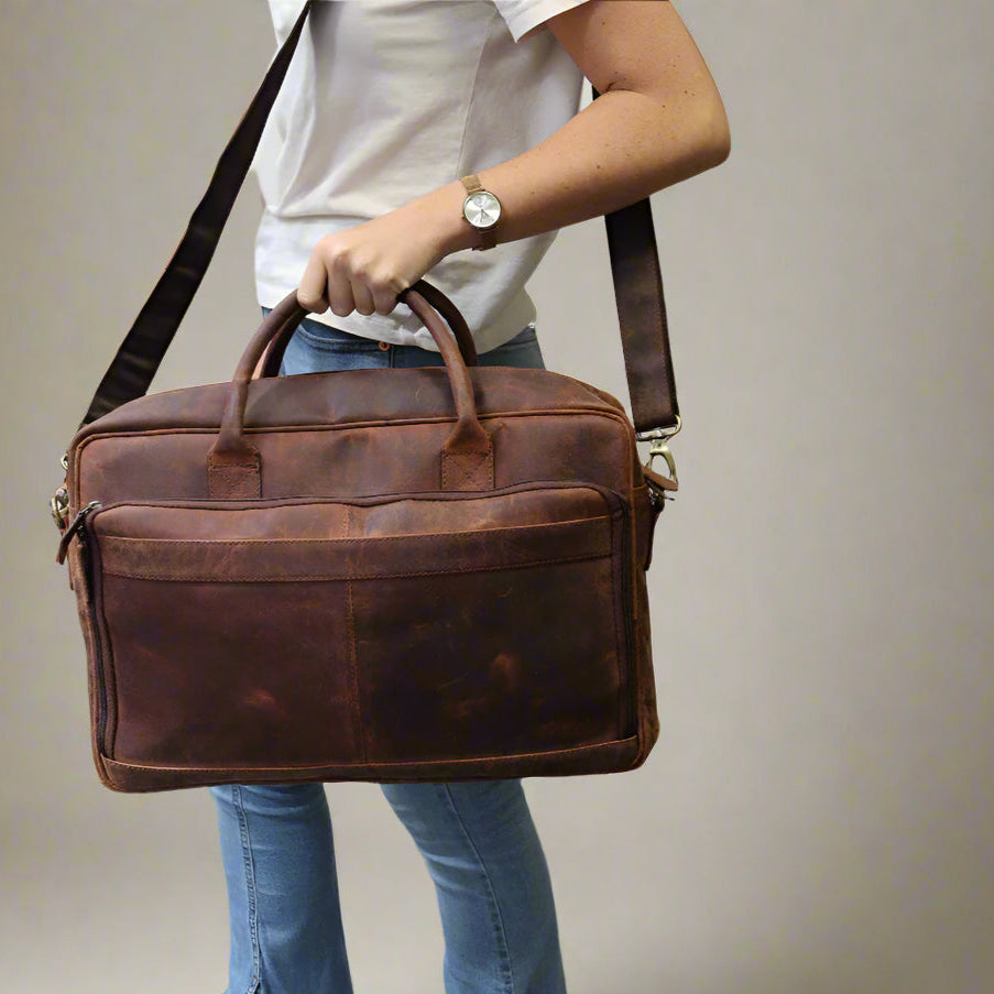 Coral Cove Leather Laptop Bag