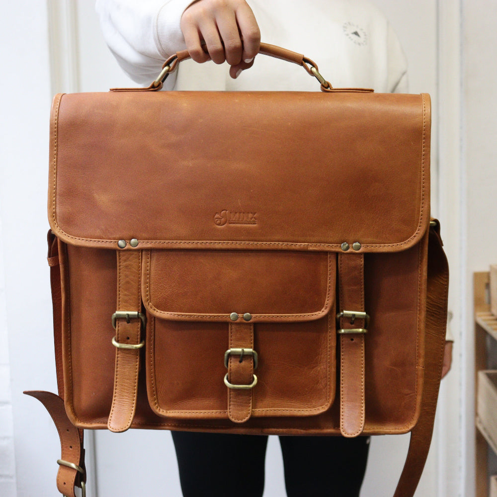 Cuban Leather Laptop Bag