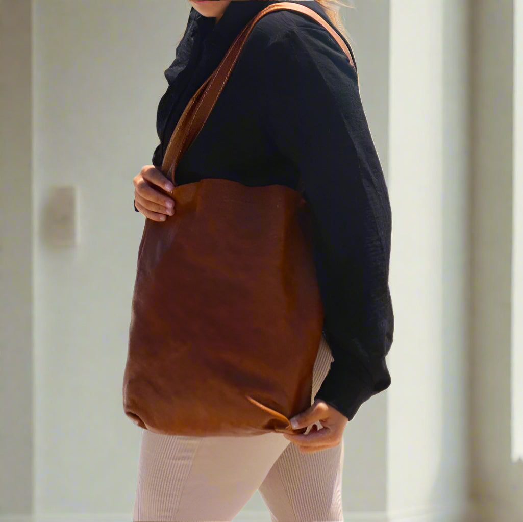Zara Leather Shopper Bag