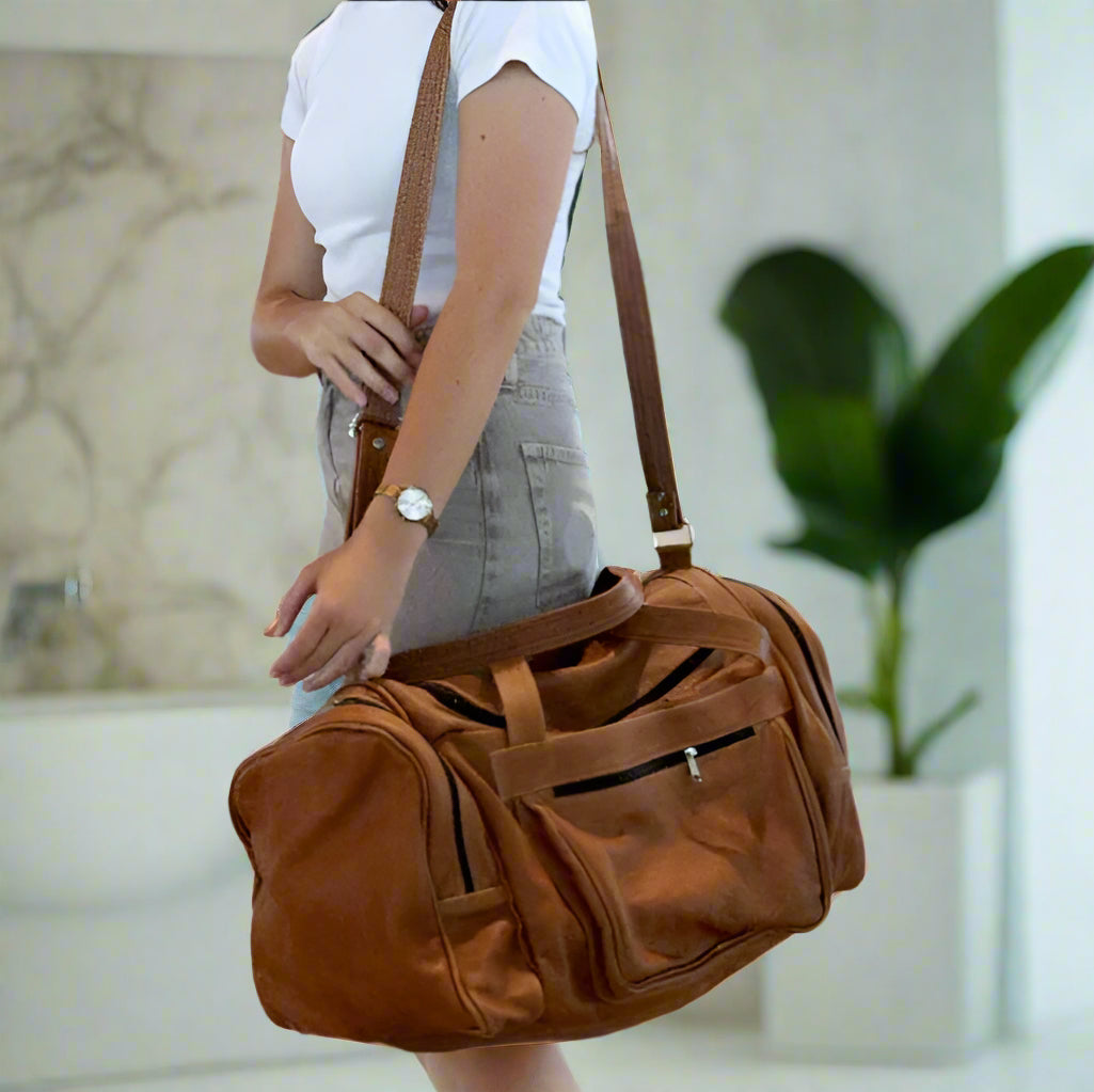 Bobby Square Leather Duffle Bag