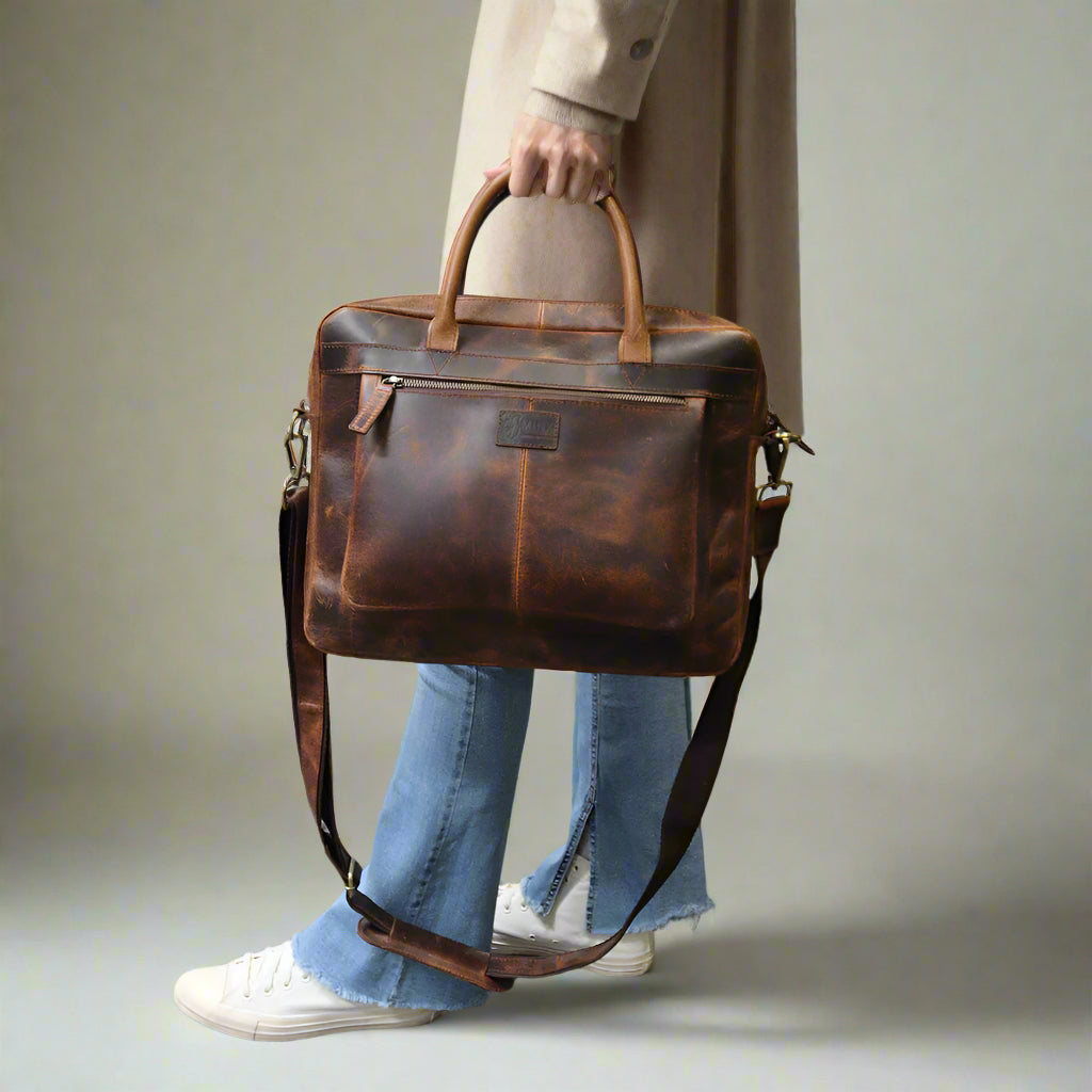 Mykonos Leather Laptop Bag
