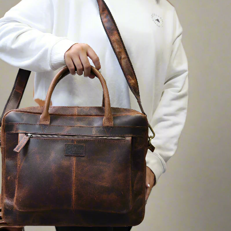 Mykonos Leather Laptop Bag