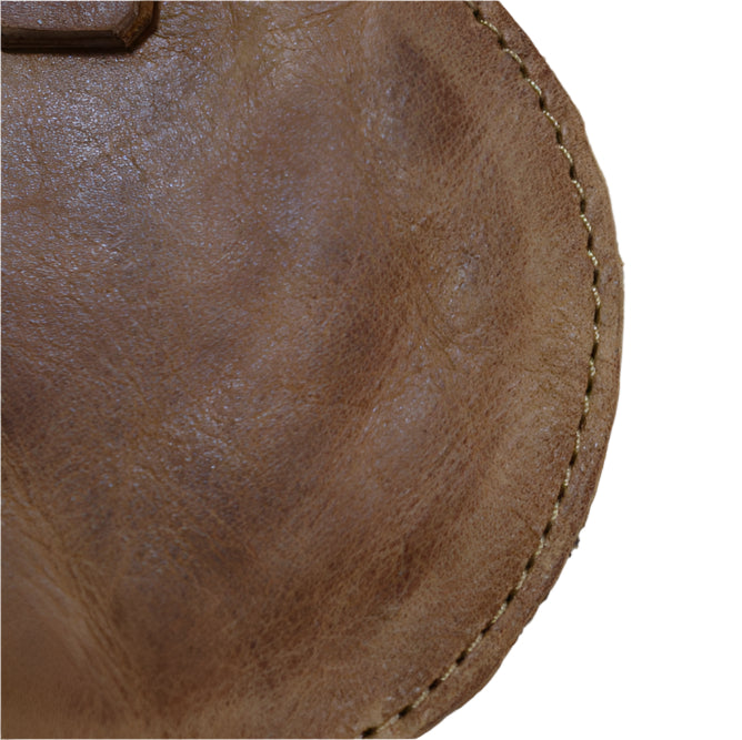 Twin Round Leather Keyring