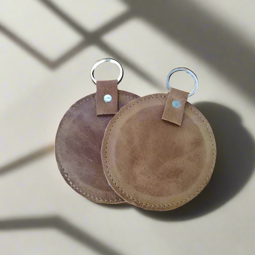 Round Leather Keyring