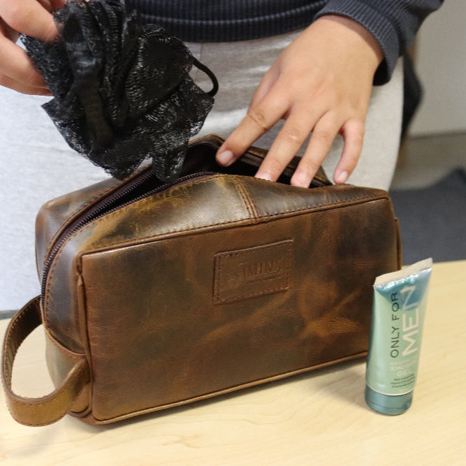 Classic Leather Toiletry Bag