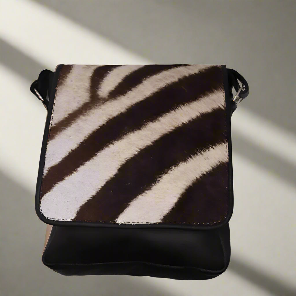 Zebra with  Flap Slingbag