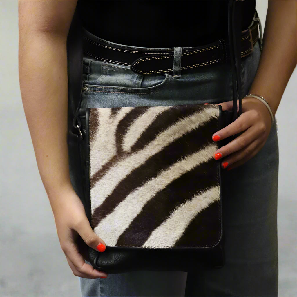 Zebra with  Flap Slingbag