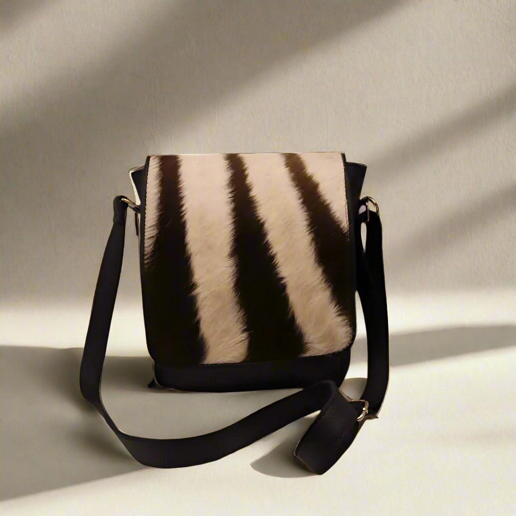 Zebra with  Flap Slingbag