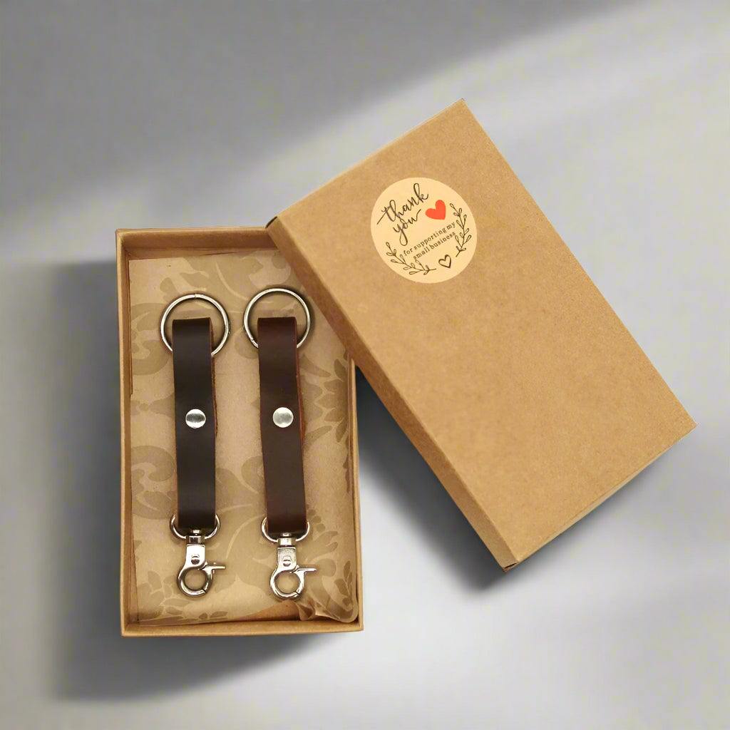 His & Her's Leather Key Rings