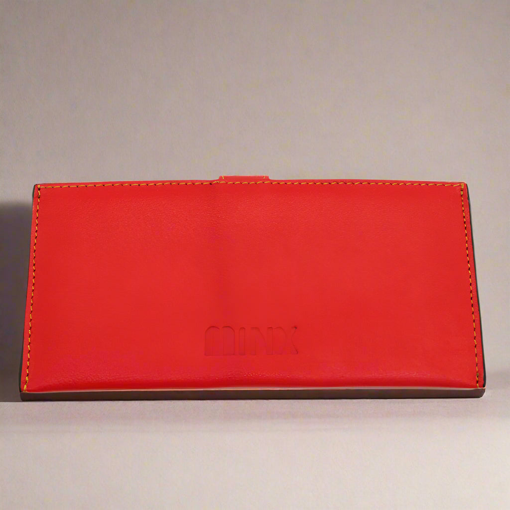 Sleek Red Leather Ladies Wallet