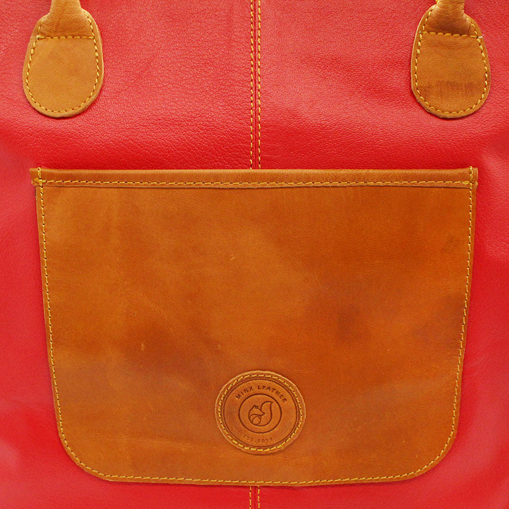 Ruby Leather Handbag Combo