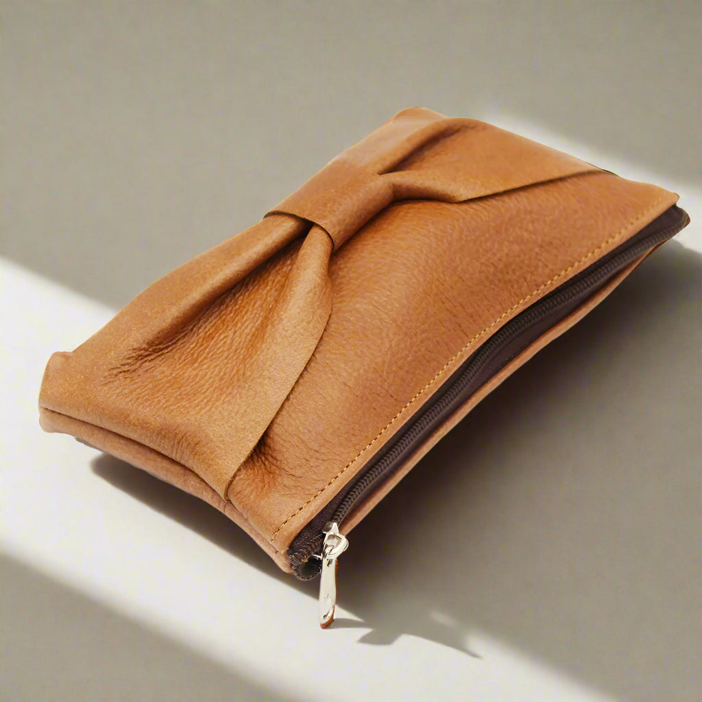 Bow Leather Make Up Bags