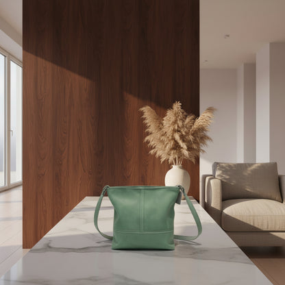 Green Leather Sling Bag