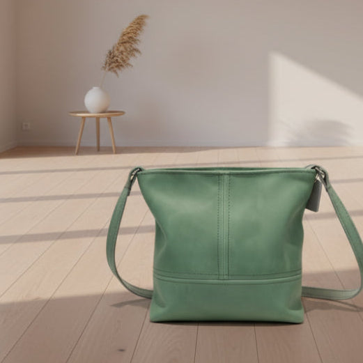 Green Leather Sling Bag