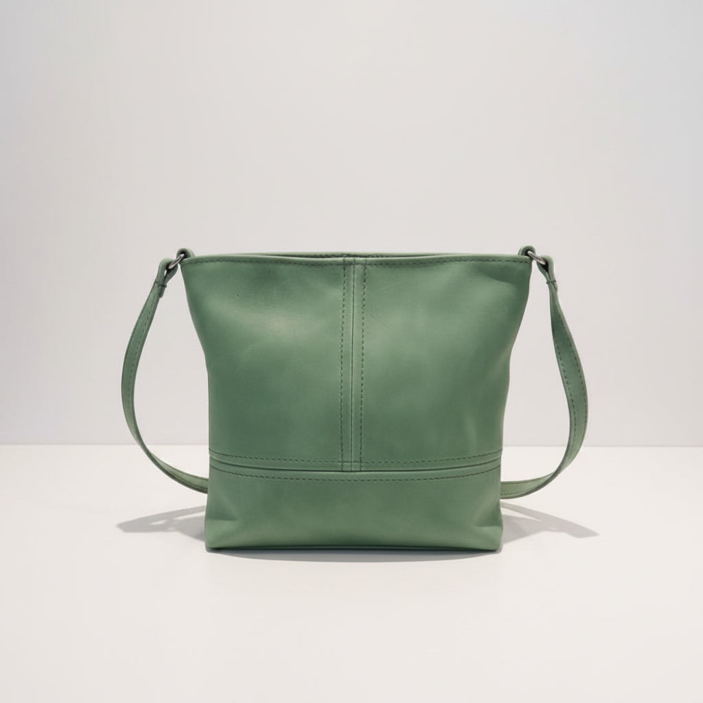 Green Leather Sling Bag