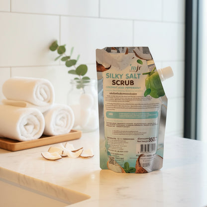 Silky Coconut and Peppermint  Salt Scub