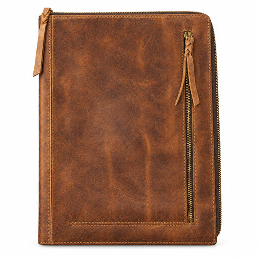 A4 Genuine Leather Zip Folder – Executive Organiser