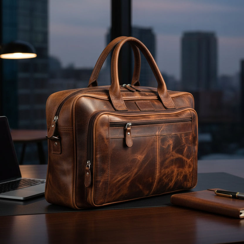 Crete Leather Laptop Bag