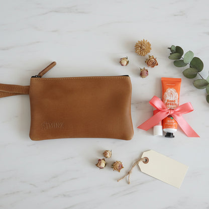 Leather Make up Bag with Hand cream and Lip ice