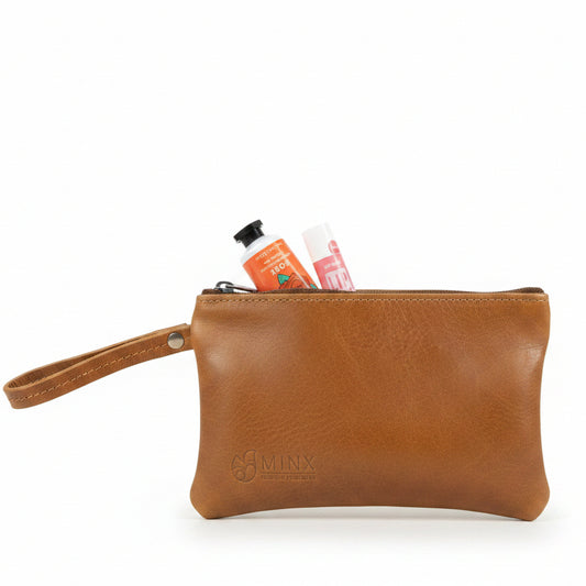Leather Make up Bag with Luxury hand cream and Lip ice