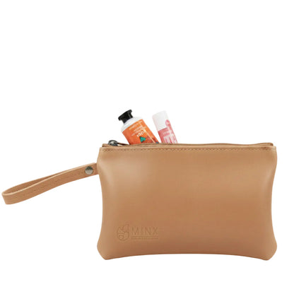 Leather Make up Bag with Hand cream and Lip ice