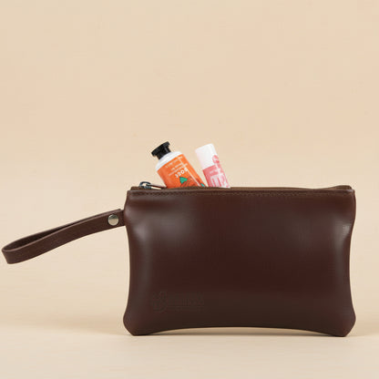 Leather Make up Bag with Hand cream and Lip ice