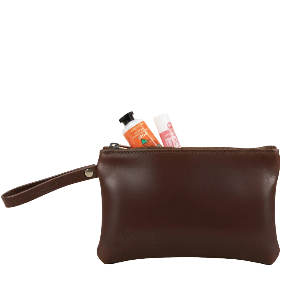 Leather Make up Bag with Hand cream and Lip ice