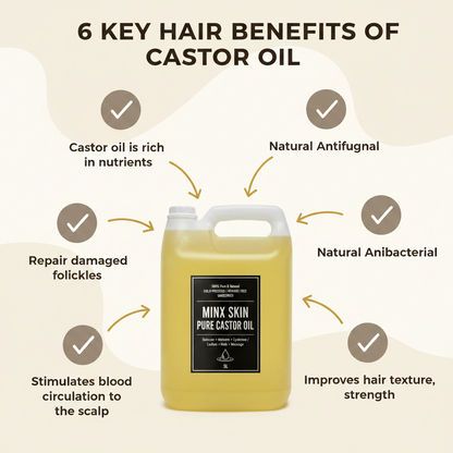 Pure Castor Oil Cold-Pressed, Hexane-Free 5Lt