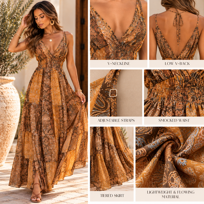 Golden Sands Paisley Maxi Dress