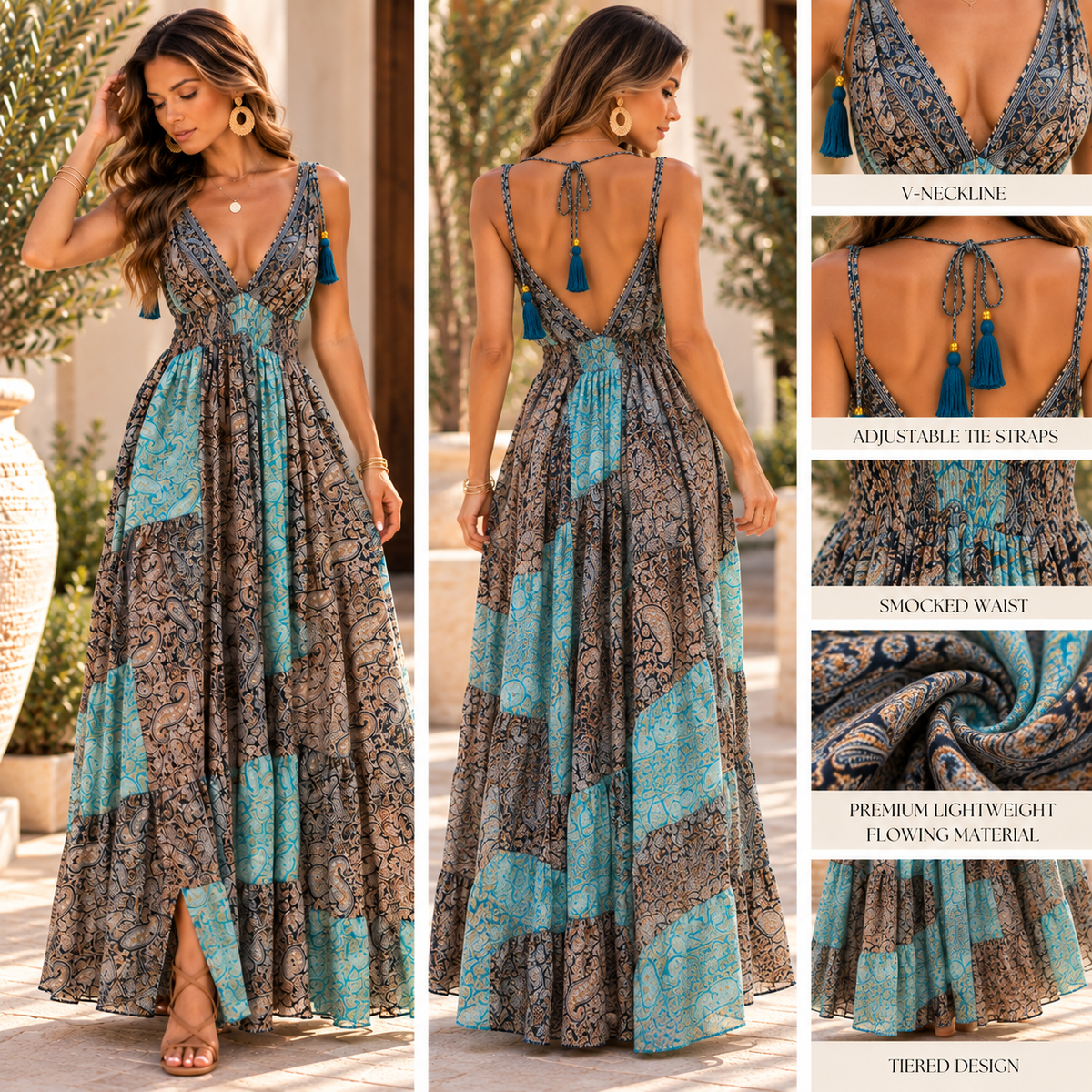 Sapphire Paisley Escape Maxi Dress