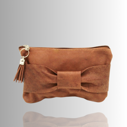 Bow Leather Make Up Bags