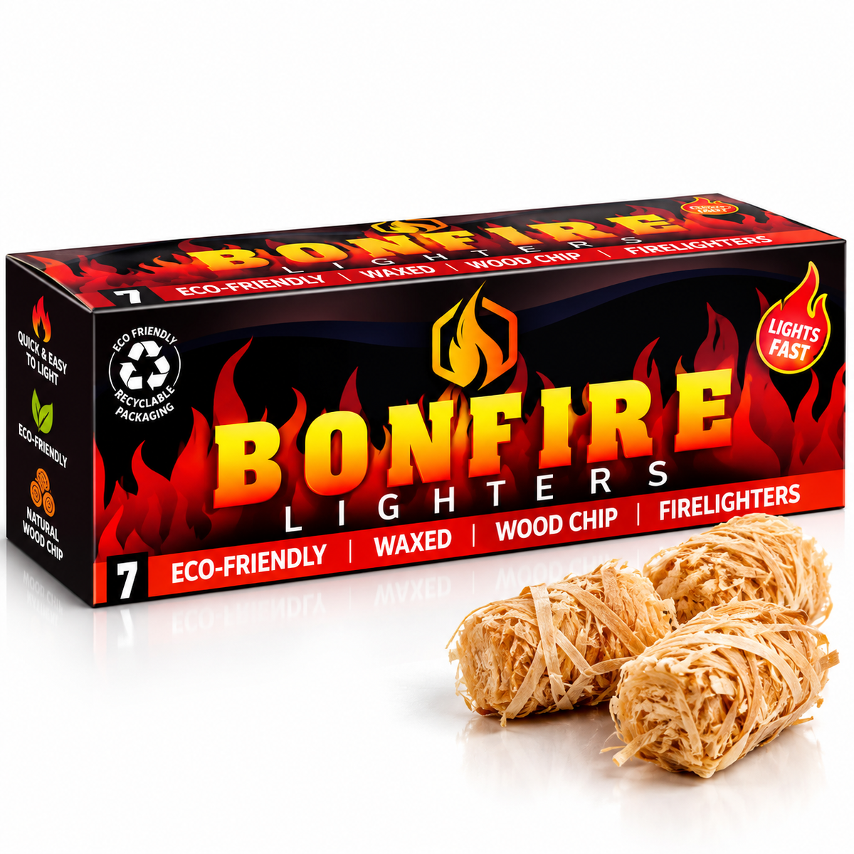 Bonfire Firelighters – Waxed Woodchip Fire Starters