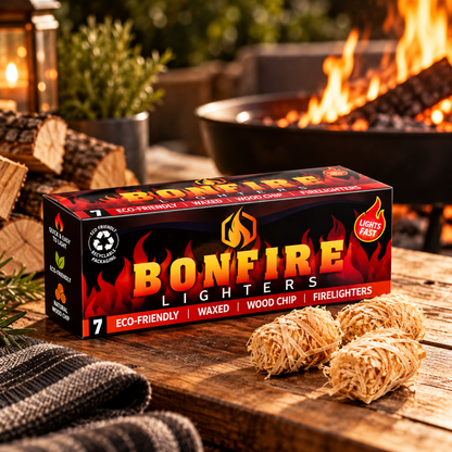 Bonfire Firelighters – Waxed Woodchip Fire Starters