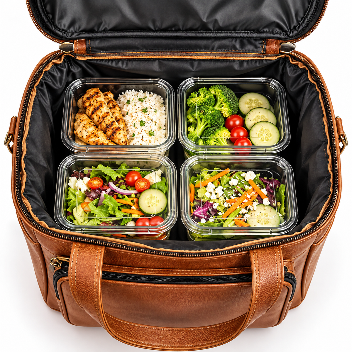 Genuine Leather Gym & Meal Prep Bag – Training, Fitness & Everyday Carry
