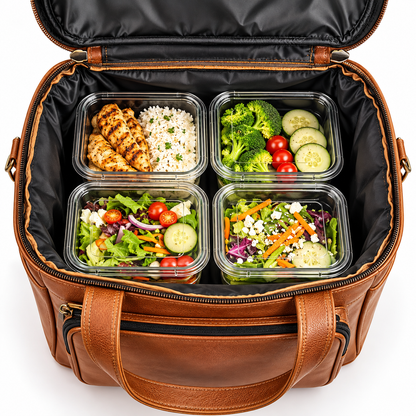 Genuine Leather Gym & Meal Prep Bag – Training, Fitness & Everyday Carry