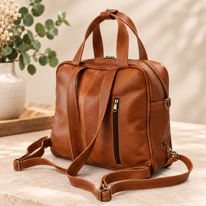 The Coney Genuine Leather Nappy Bag – Luxury Baby & Travel Backpack