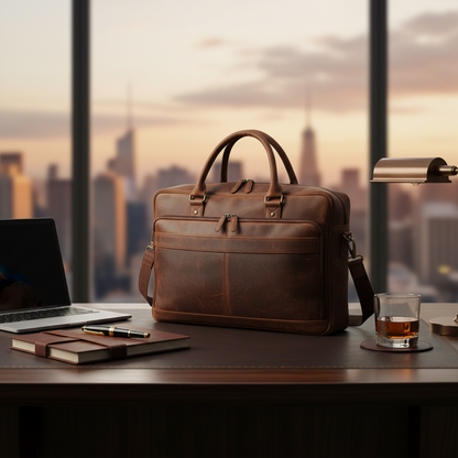 Coral Cove Leather Laptop Bag
