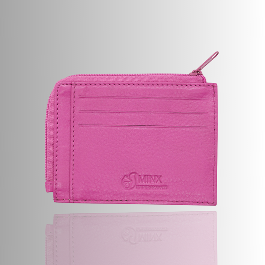 Dinki Pink Leather Card Holder