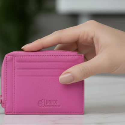 Dinki Pink Leather Card Holder
