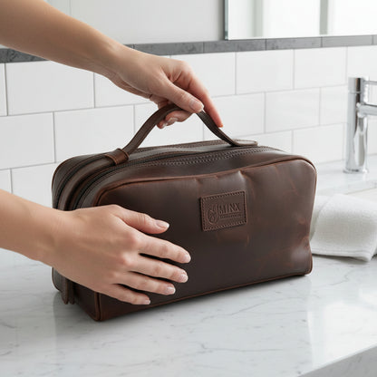 Vintage Double Zip Toiletry Bag