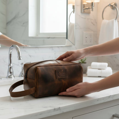 Classic Leather Toiletry Bag