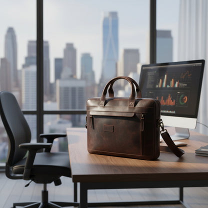 Java Journey Leather Laptop Bag