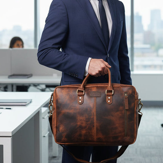 Capri Classic Leather Laptop Bag