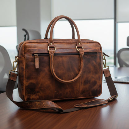 Capri Classic Leather Laptop Bag