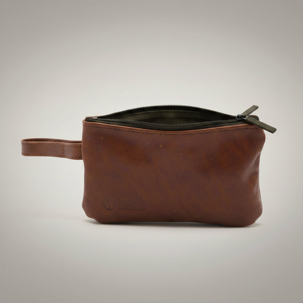 Leather Make up Bag with Hand cream and Lip ice