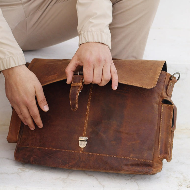 Dominican Leather Laptop Bag